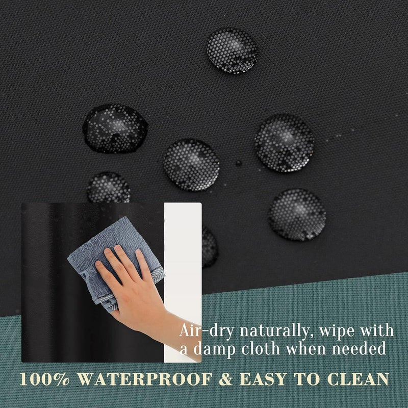 ABLUEN No Hook PEVA Shower Curtain or Liner - 8G Heavy Duty Black Bathroom Shower Curtain No Hooks Required, Waterproof Plastic & PVC Free, Standard Size 71 x 74, Black - Image 5